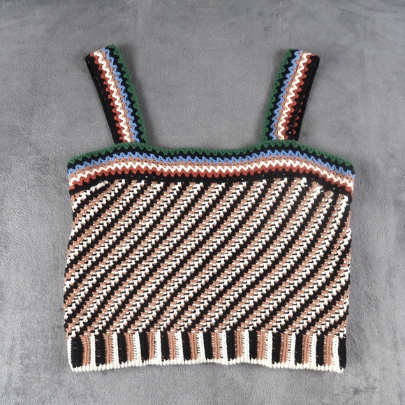 Veronica Beard Tops - Veronica Beard Womens Livina Knit Cotton Crop Tank Top Brown Medium